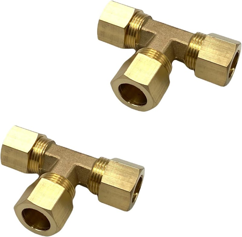 Bumugufu 2 Pcs 1/2'' Brass Elbows,1/2 Inch x 1/2 Inch x 1/2 Inch Brass Compression Tube Pipe Fitting Connector for Gas Line, Oil Pressure Gauges and Air Compressor - Image 4